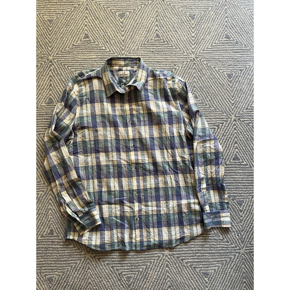 Marine Layer Lightweight Long Sleeve Button Shirt - Multicolor - Large